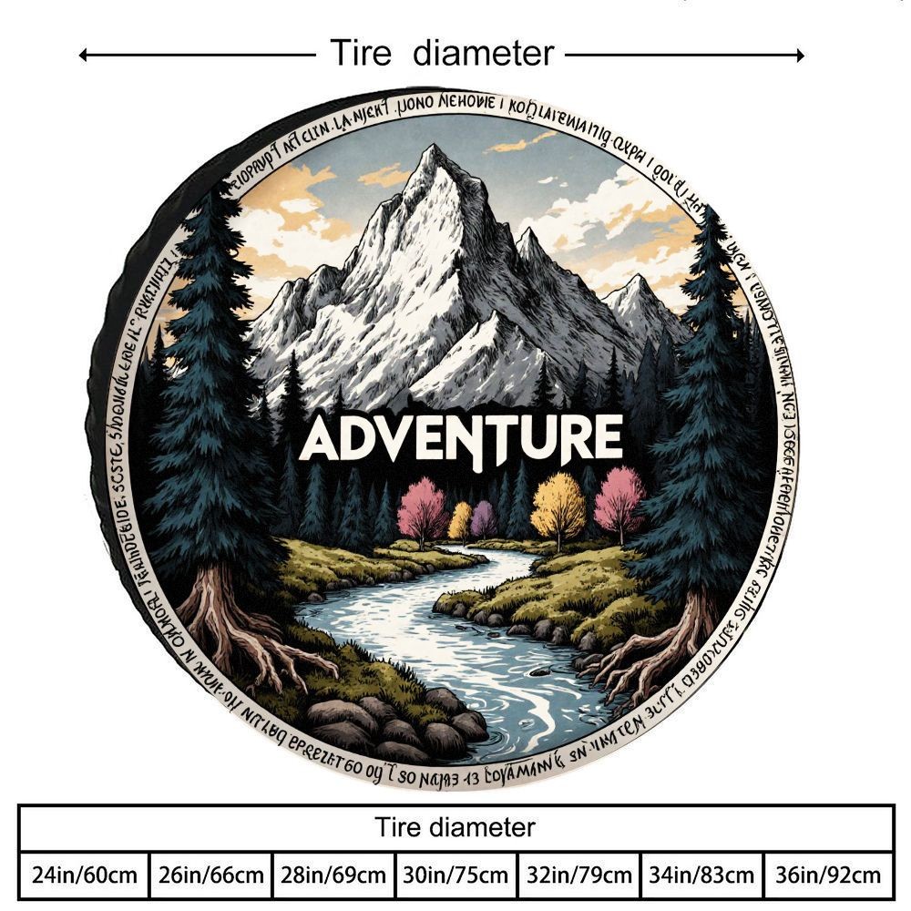 Outdoor Camping Adventures - Funda Protectora para Neumáticos con Estampado