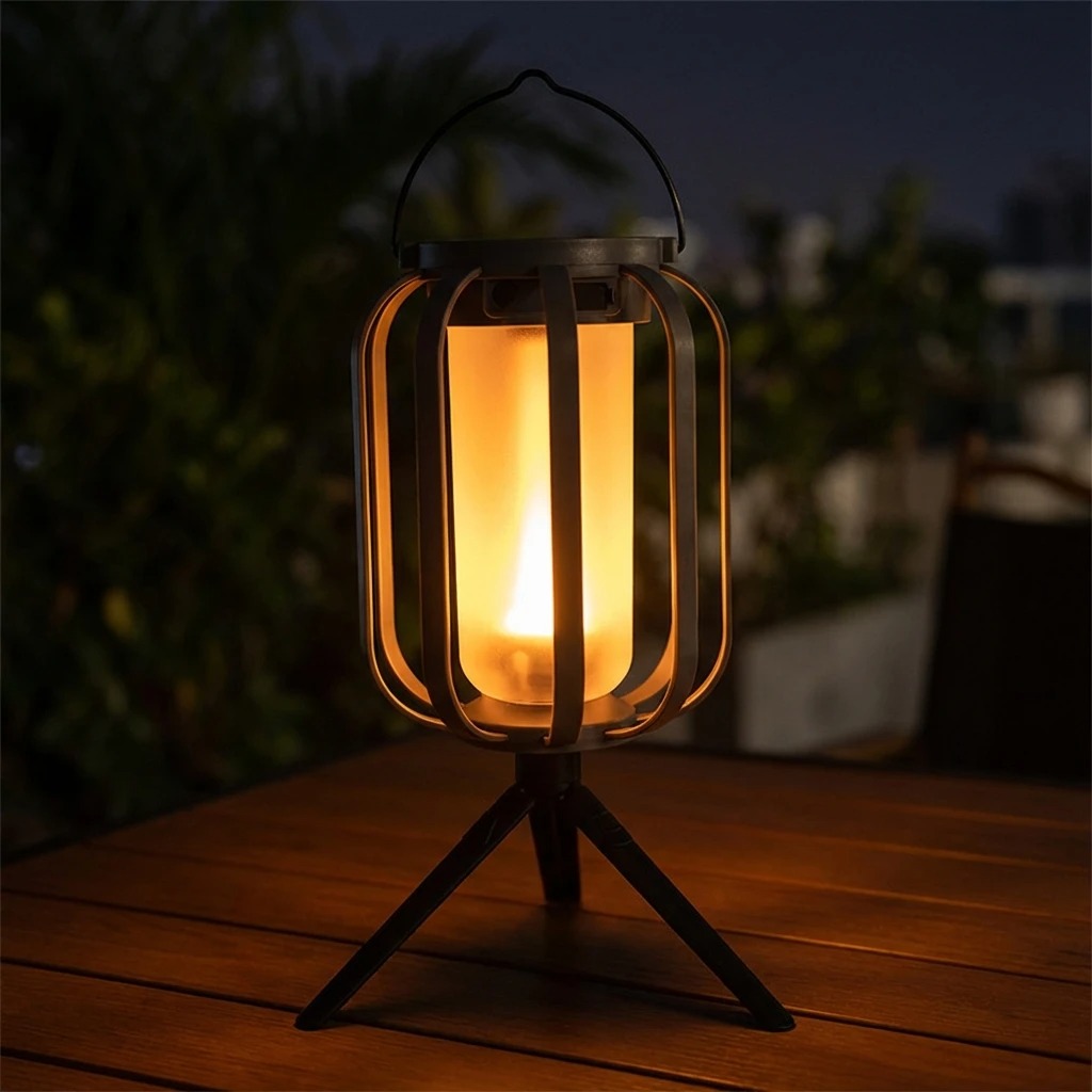 Camping Solar Lantern - Linterna LED Portátil Vintage para Camping,