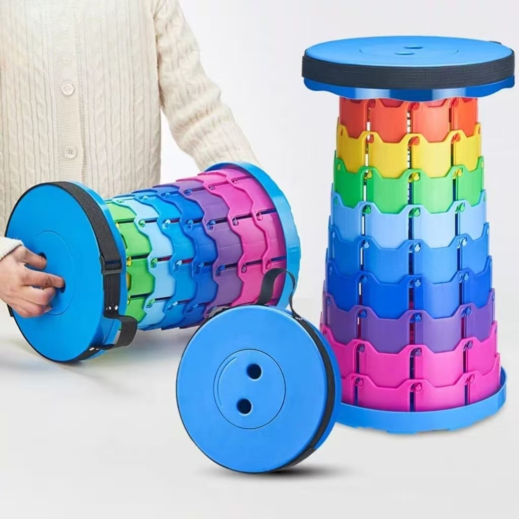 Outdoor Camping Adventure - Taburete Telescópico Plegable Rainbow para Camping,