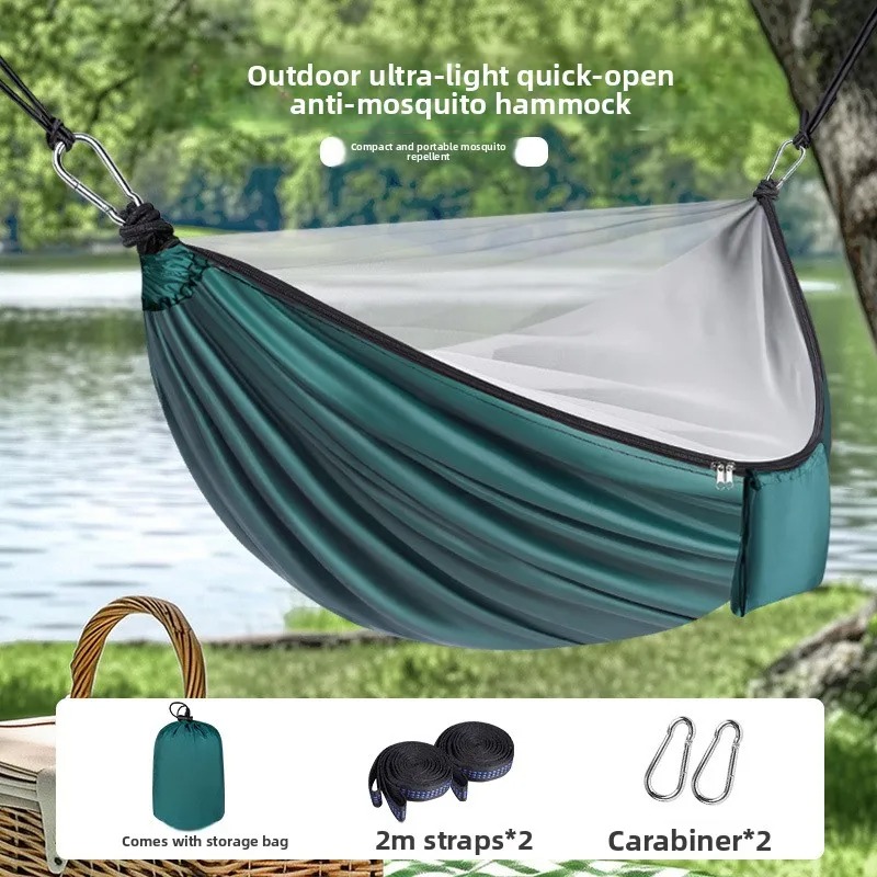 Camping Hammock - Hamaca ligera para acampar con mosquitera,