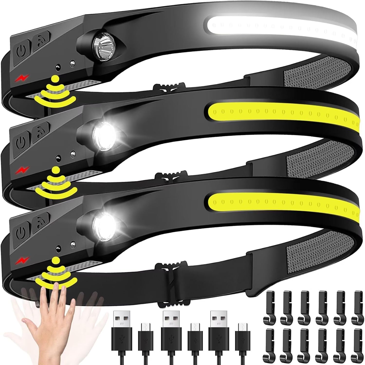 Outdoor Camping Adventure - Linterna frontal con Sensor, linterna frontal