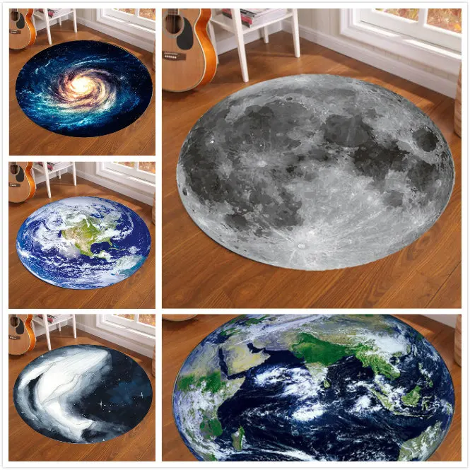 Outdoor Camping Rugs - Alfombra redonda de galaxia, tierra y