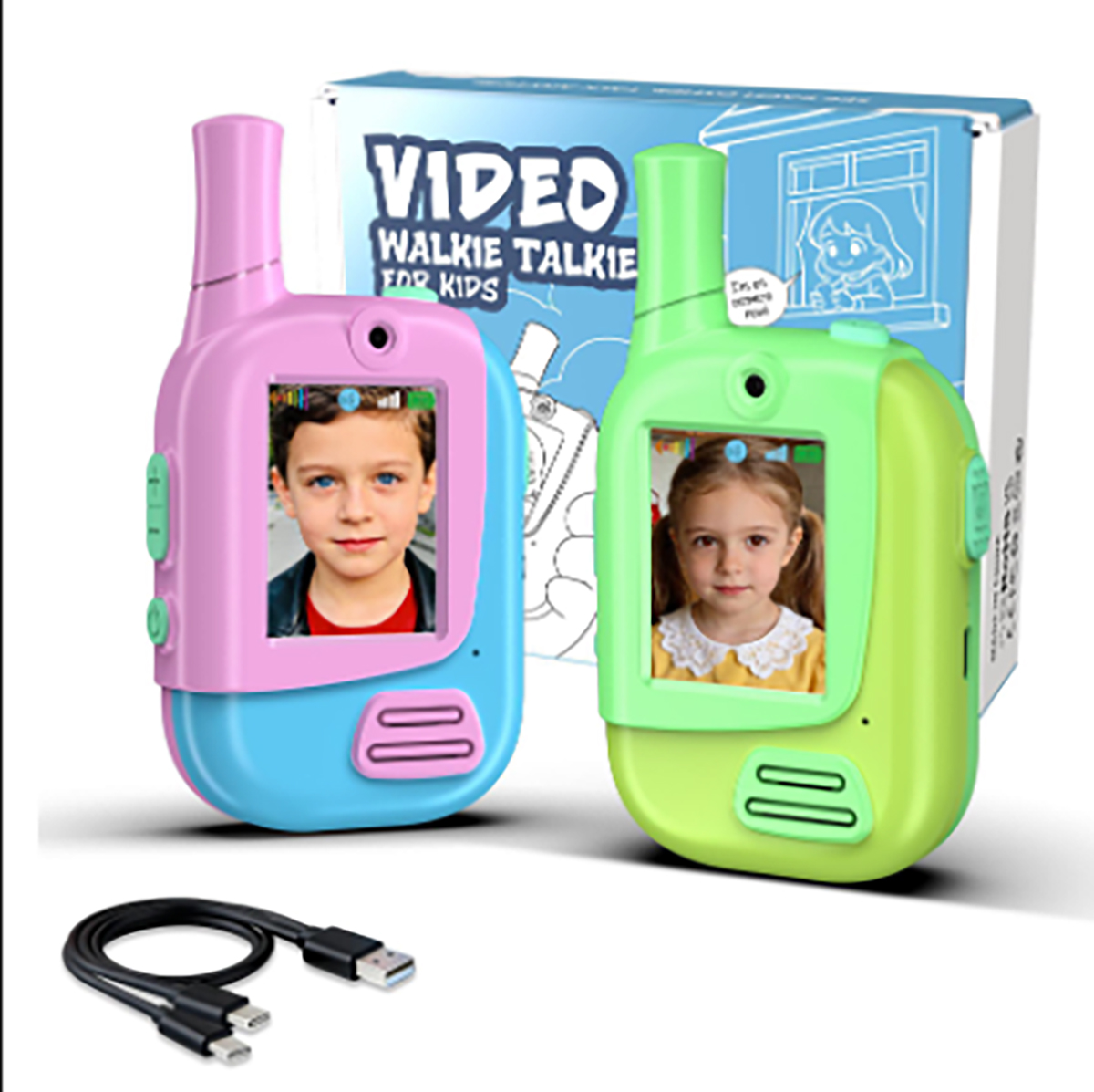 Outdoor Camping Videos - Paquete de 2 Walkie Talkies Recargables