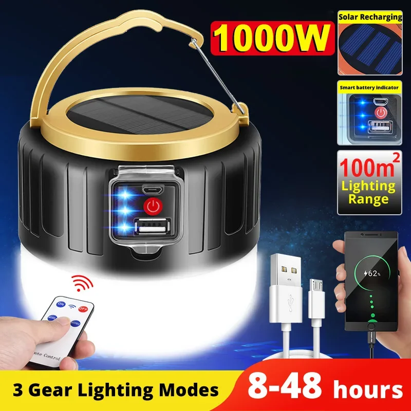 Luz LED Solar para acampar, Ba - Camping Solar Lantern reseña y precio