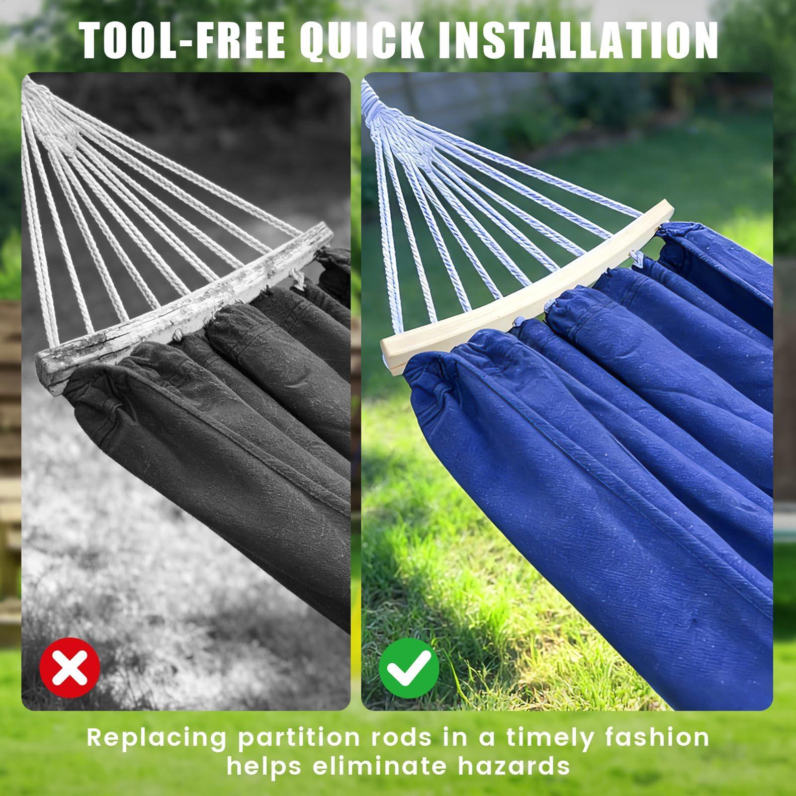 2 barras de madera de 10 orifi - Camping Hammock reseña y precio