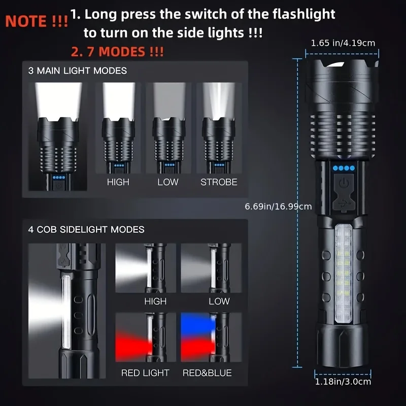 Potente linterna LED XHP50, li - Outdoor Camping Adventure reseña y precio