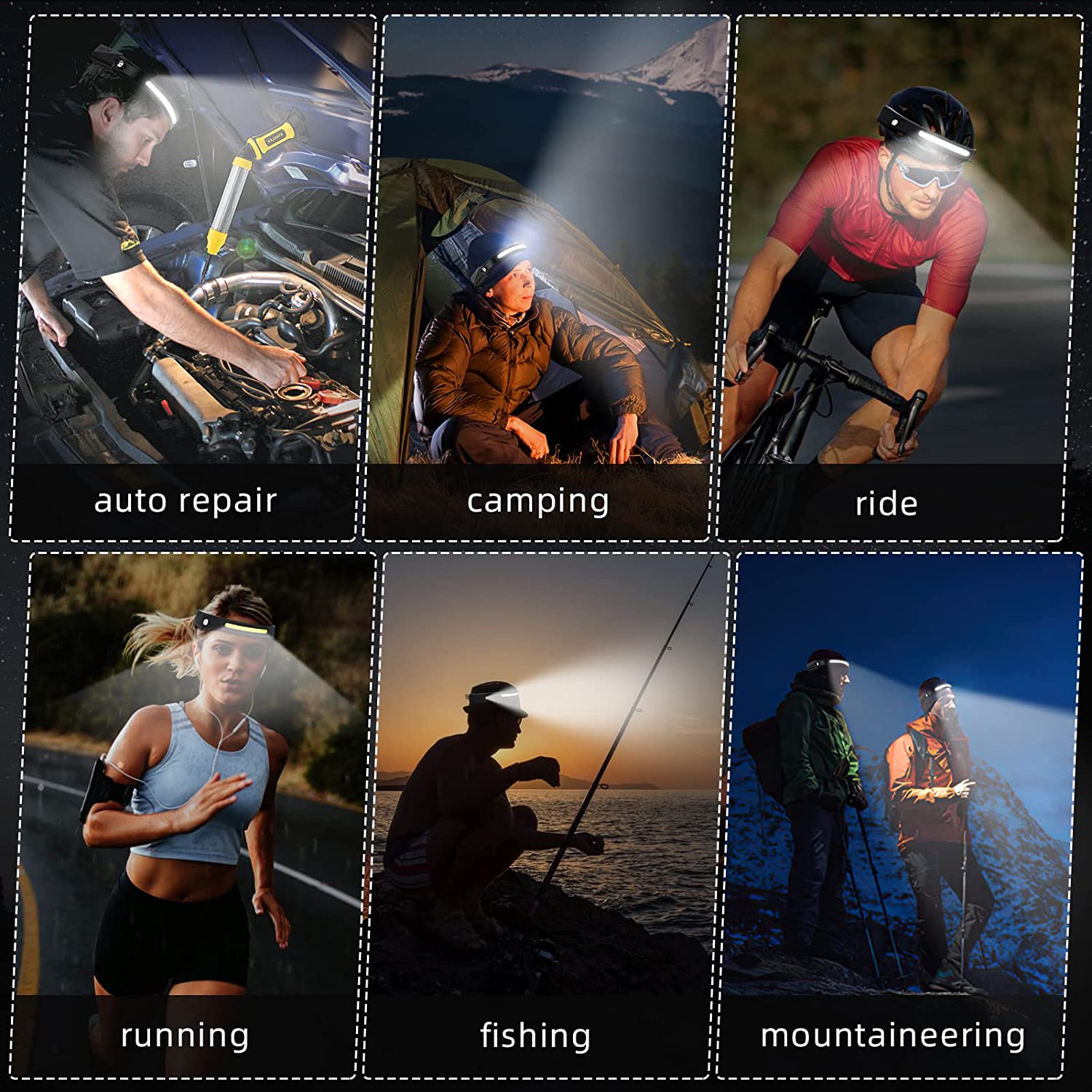Linterna frontal con Sensor, l - Outdoor Camping Adventure reseña y precio